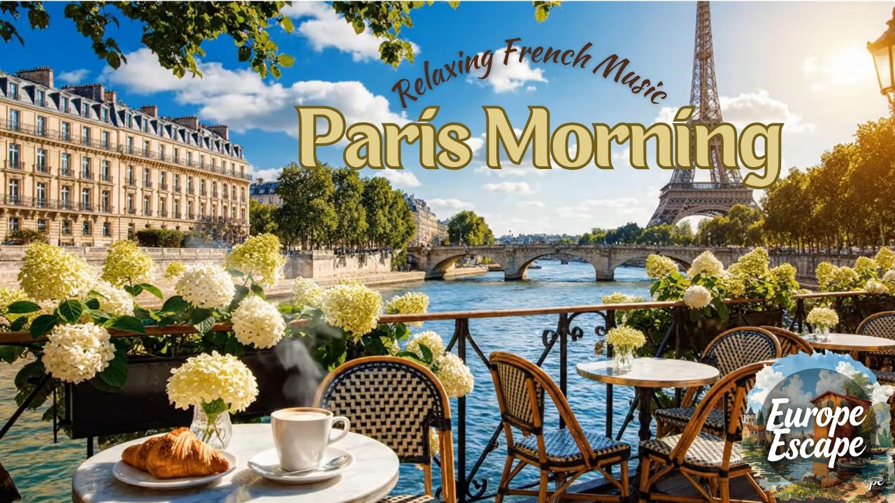 Paris Morning | Relaxing French Music from a Caf&eacute; Terrace on the Seine 🗼🇫🇷 | Europe Escape