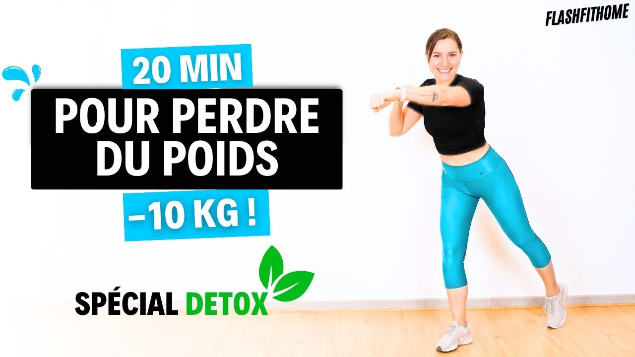 20 min - Séance PERTE DE POIDS débutants à la maison SANS SAUTER - Marine Biren FlashFitHome