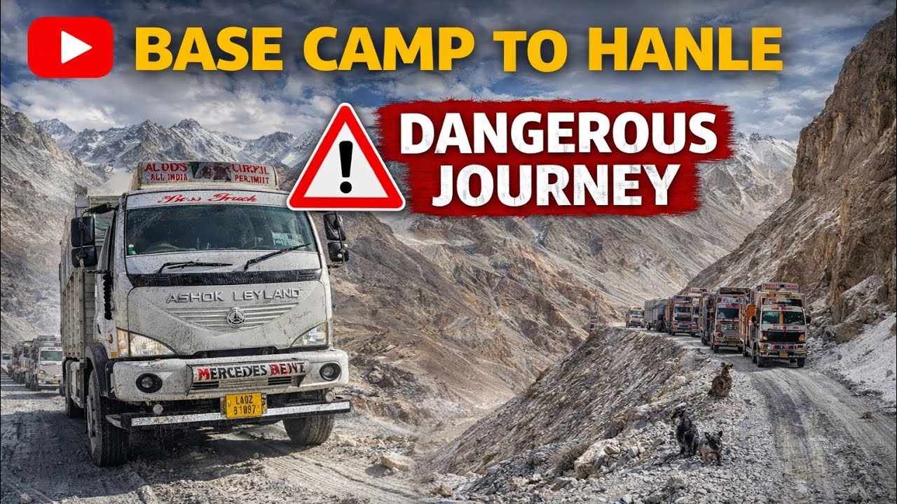 Base camp to Hanle 🔝#snow #travel #truckdriver #driver #driverlife #hanley #winterladakh 