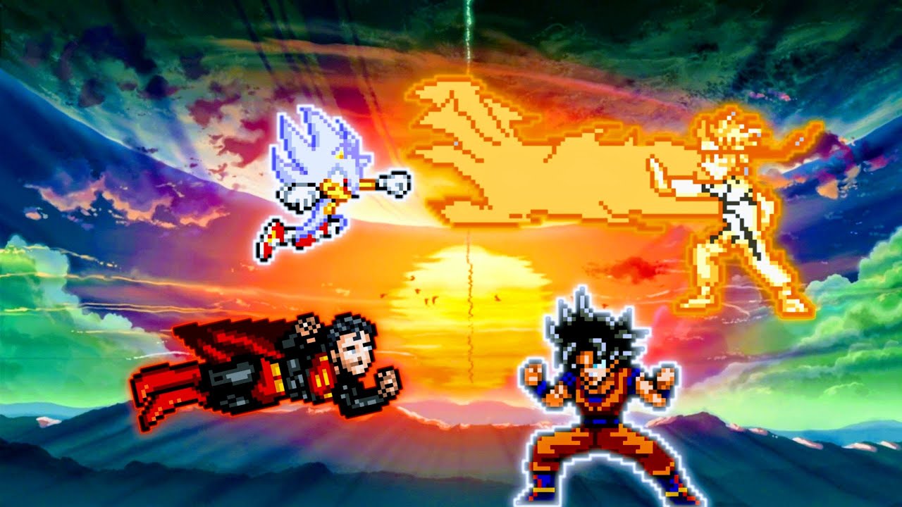 Prime Superman edit & Sonic(All Form) VS Goku DBS V3 & Naruto OP in Jump Force Mugen