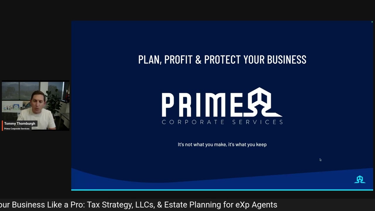 How to Maximize Wealth & Run Your Business Like a Pro: Tax Strategy, LLCs, & Estate Planning for eXp