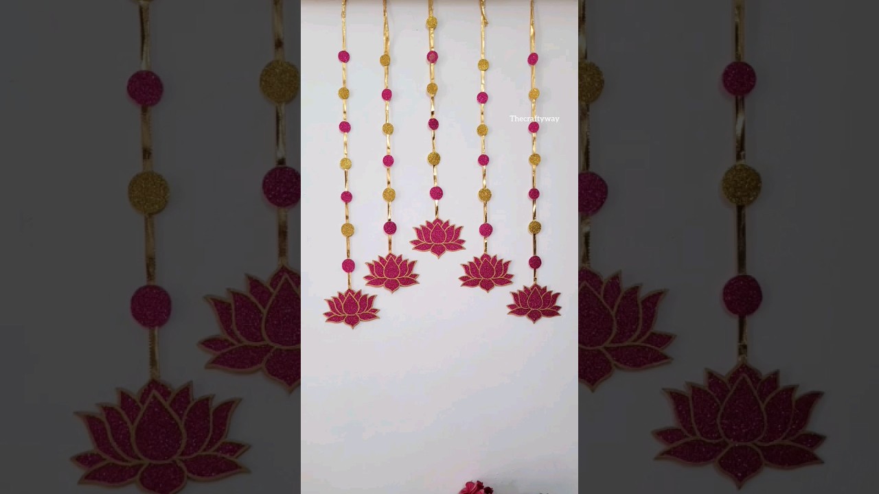 Lotus Wall Hanging #craft #diwali #diwalispecial #decoration #shorts #trending #viral #yt #ytshorts