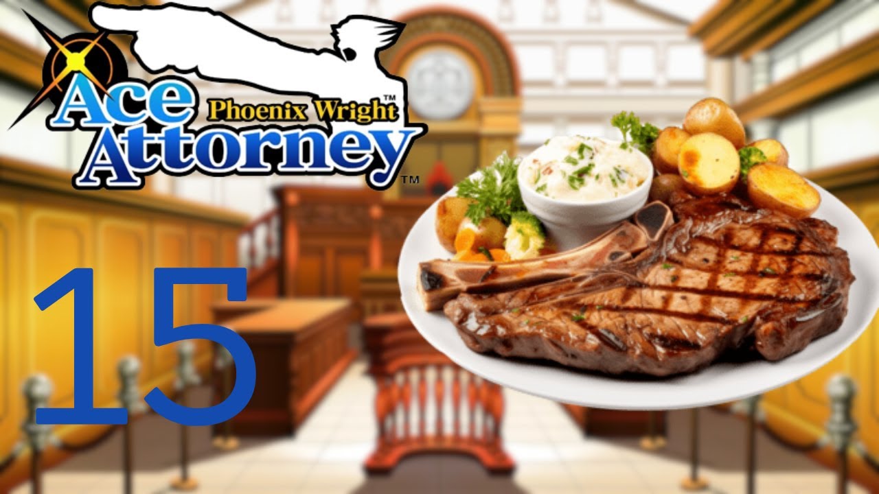 Sal Manella and his cheese pizza and tbone steaks | Phoenix Wright Ace Attorney