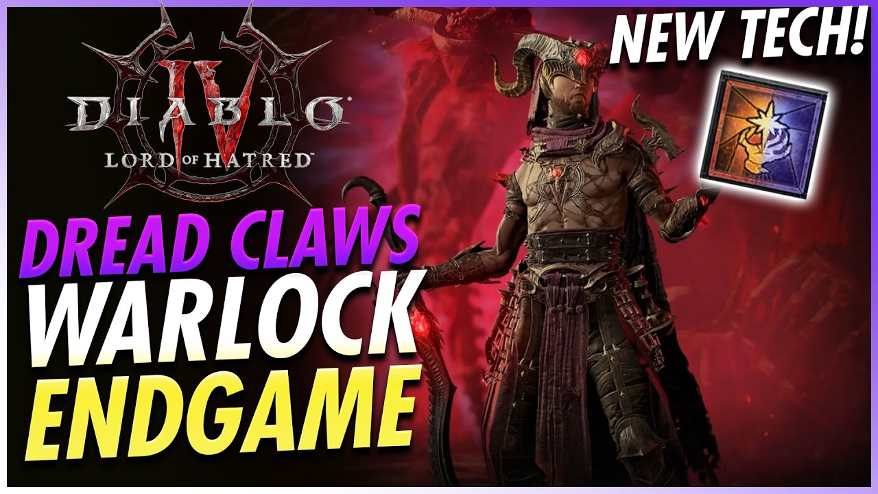 NEW Best Warlock Dread Claws Endgame Build Guide - Diablo 4 Lord of Hatred