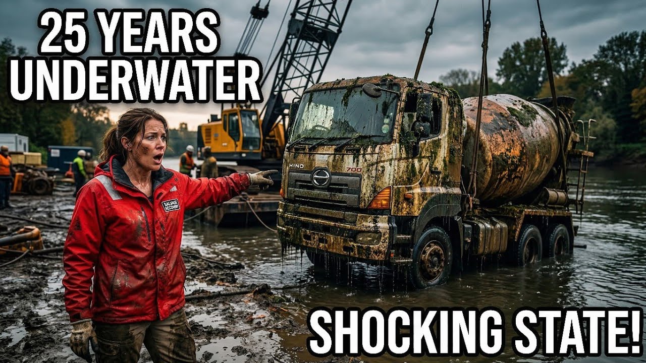 “25 Years Underwater… The SHOCKING State of This Hino 700 Cement Mixer! Full Restoration”