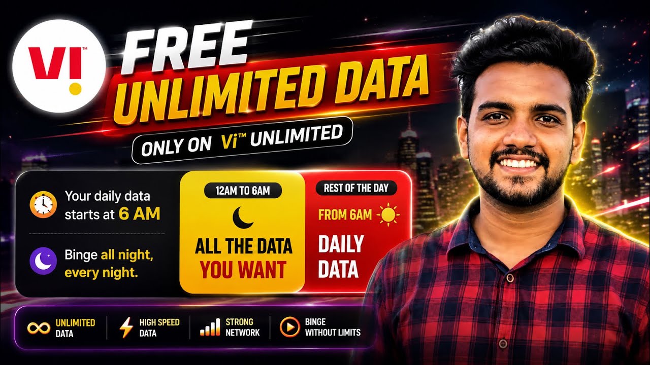 Vi Unlimited Data | Vi Binge All Night Offer Malayalam  എങ്ങനെ use ചെയ്യാം Vi Offer Malayalam