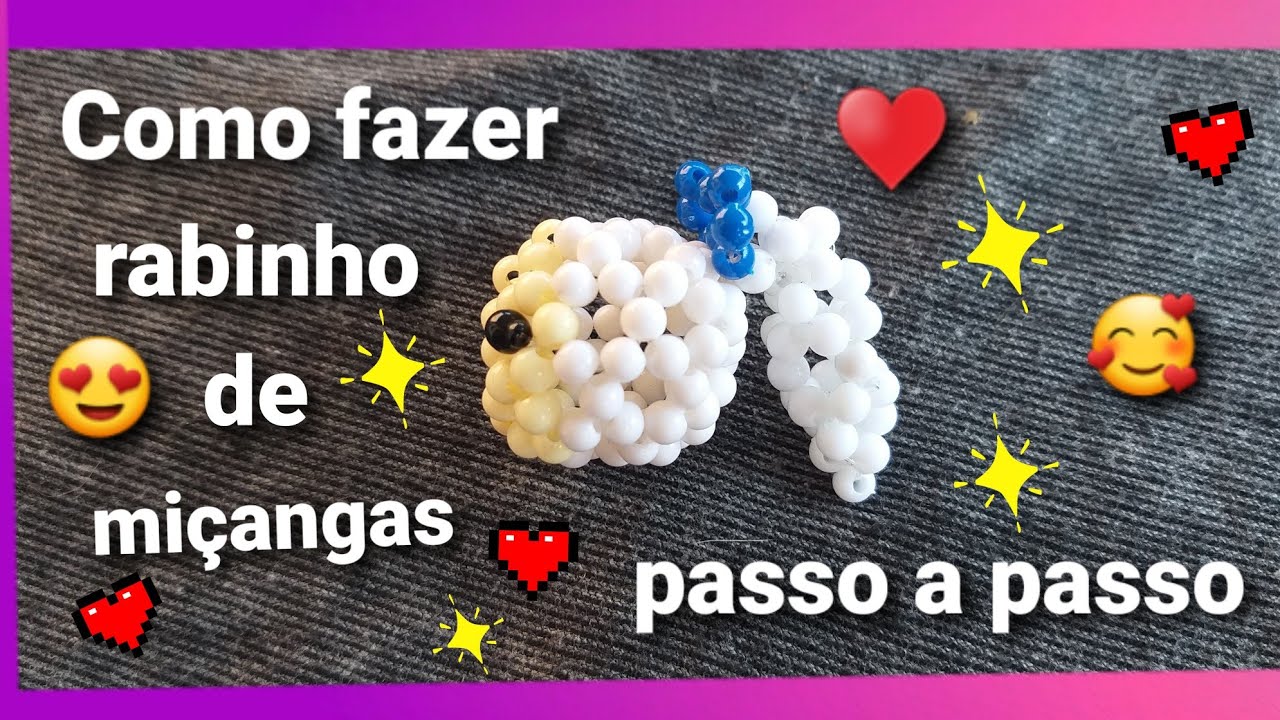 Como fazer rabo na cabeça de boneca de miçangas passo a passo