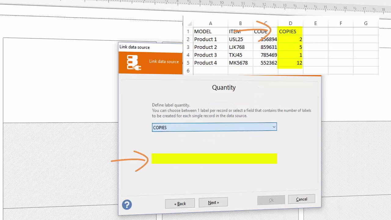 Labeljoy 6 - Cómo establecer el número de etiquetas del archivo fuente de datos
