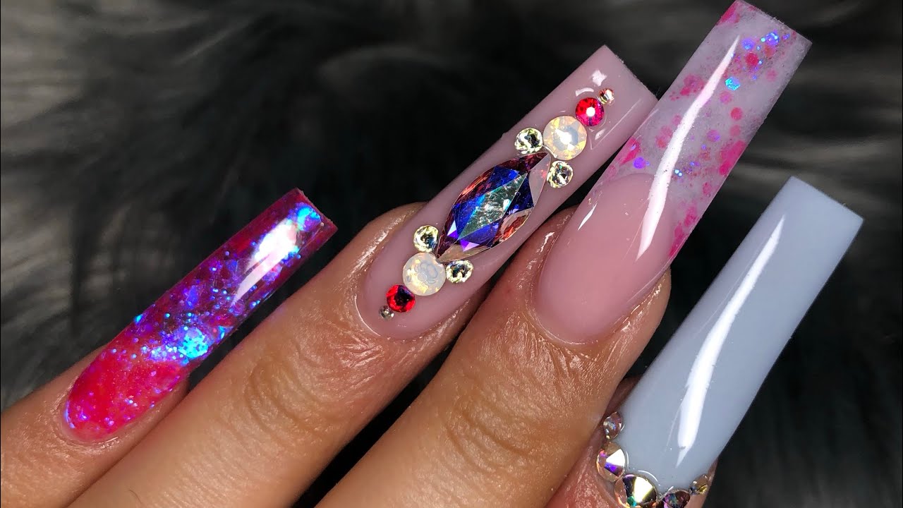 Watch Me Do My Birthday Nails 💕| Acrylic Nails