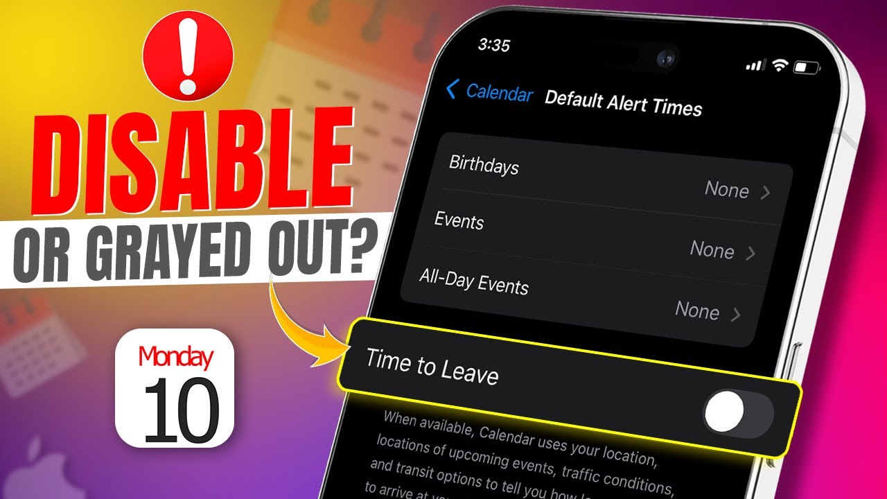 How to Fix Calendar Time to Leave Disabled | Time to Leave Option Greyed Out on iPhone Calendar