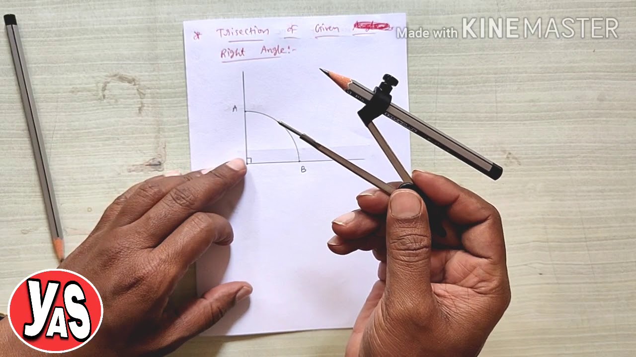 Trisection of given right angle in Hindi