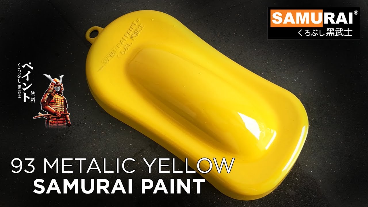 Cara Spray Metallic(93 Metallic Yellow)-Samurai Paint Malaysia