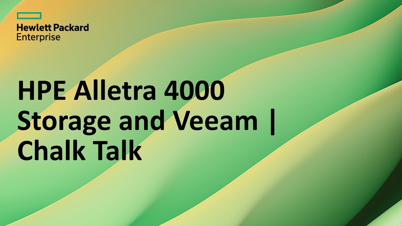 HPE Alletra 4000 Storage and Veeam | Chalk Talk