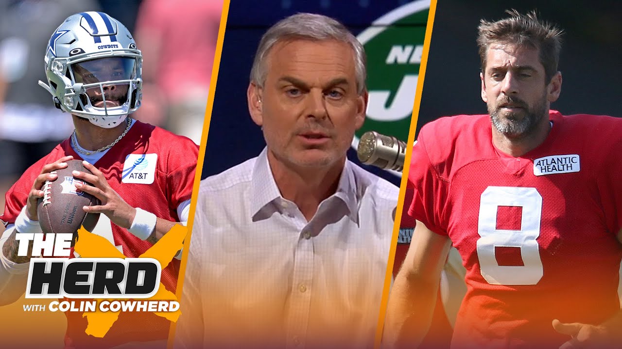 Jets' center 'sensed frustration' in Aaron Rodgers, Dak Prescott continues camp INT trend | THE HERD