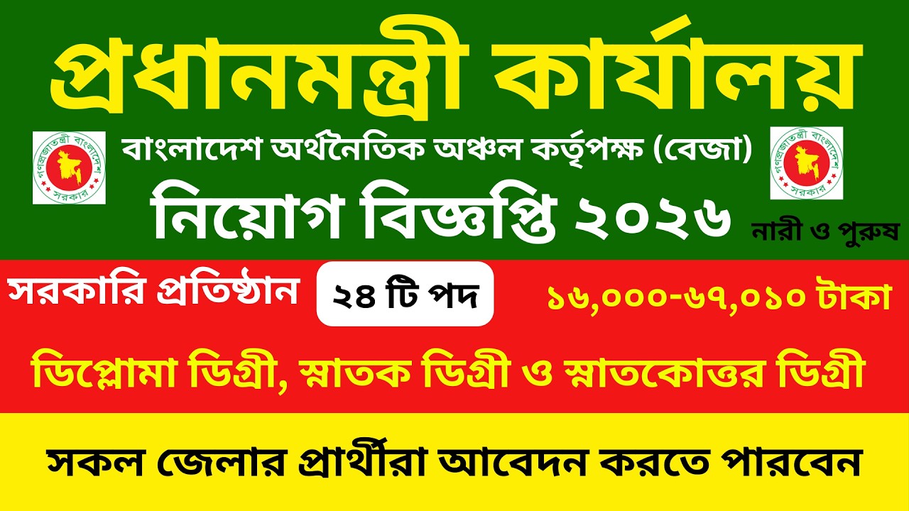 BEZA Job Circular 2026 | বাংলাদেশ অর্থনৈতিক অঞ্চল কর্তৃপক্ষ নিয়োগ বিজ্ঞপ্তি ২০২৬