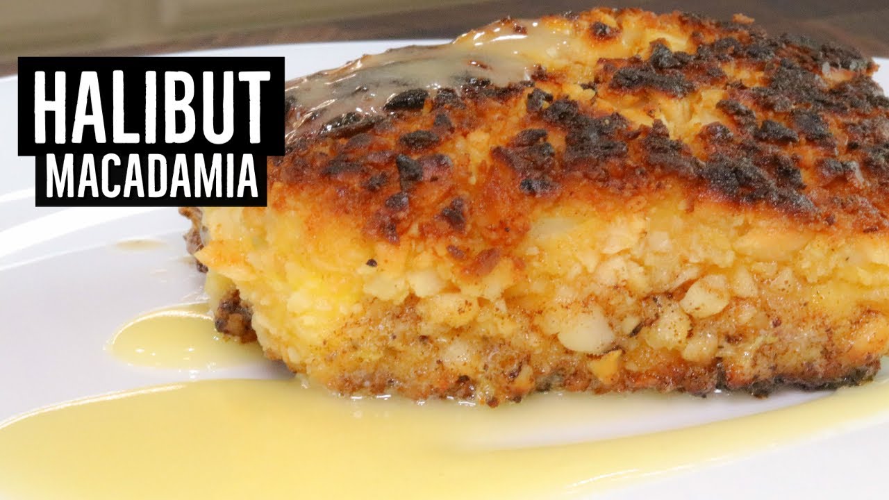 Палтус с корочкой из орехов макадамия