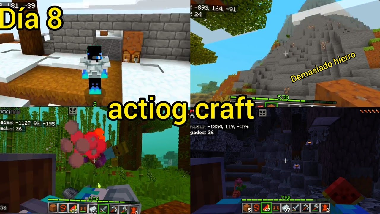 Día 8 en actiog craft  explorando el mundo