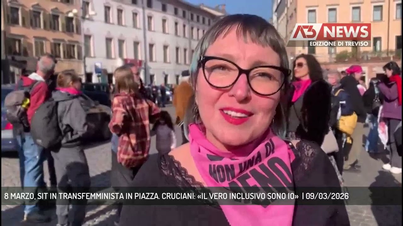8 MARZO, SIT IN TRANSFEMMINISTA IN PIAZZA. CRUCIANI: &laquo;IL VERO INCLUSIVO SONO IO&raquo;  | 09/03/2026