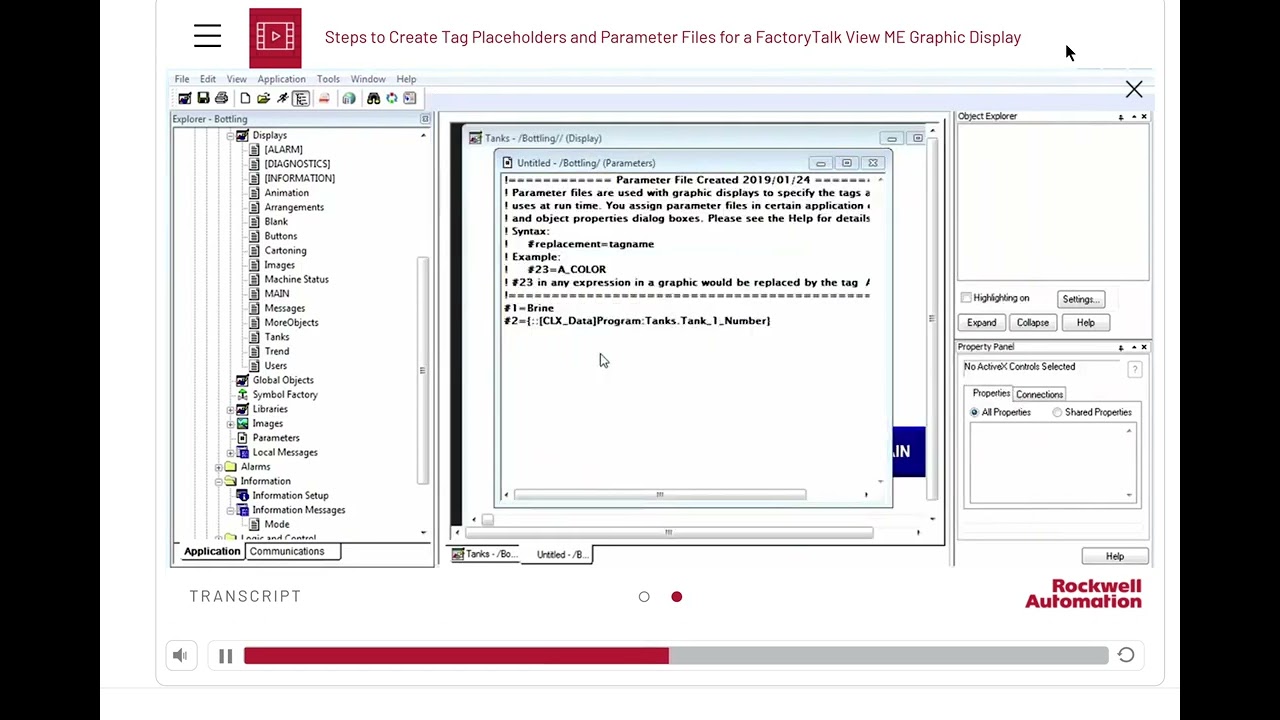 Creating Tag PlaceHolders and Parameter Files For A FactoryTalk ME