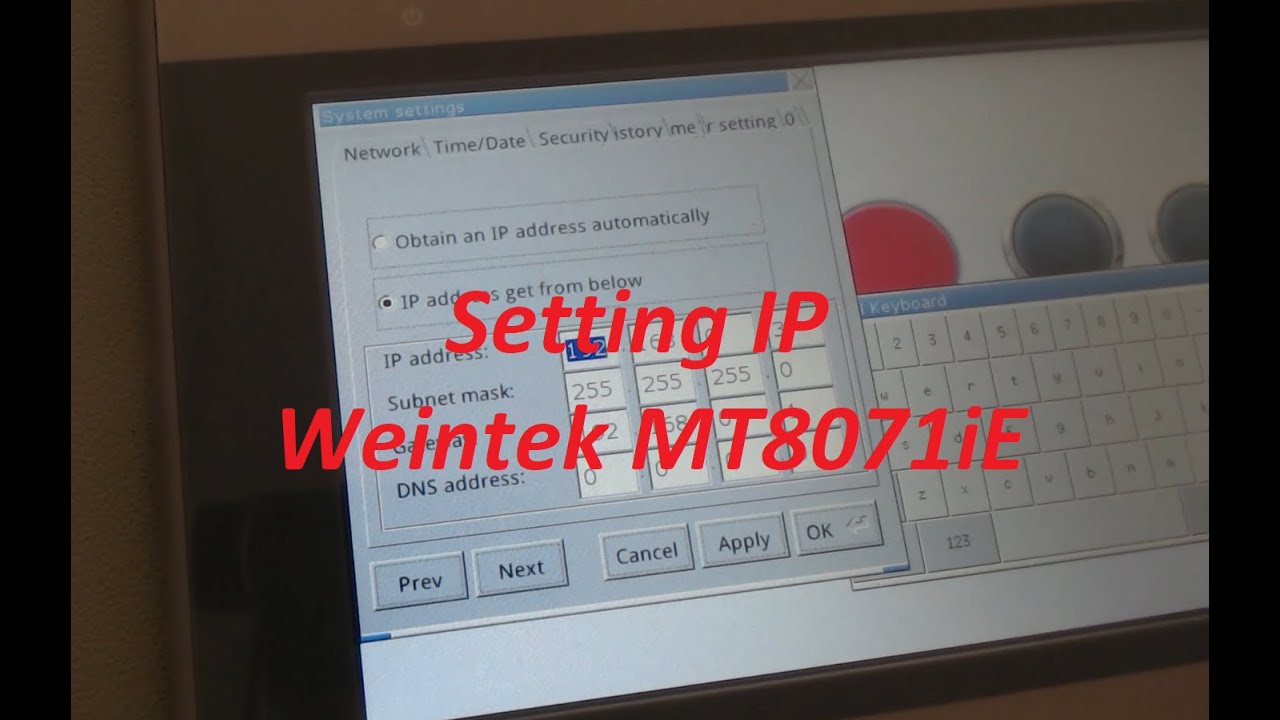 Setting IP Address HMI Weintek MT8071iE