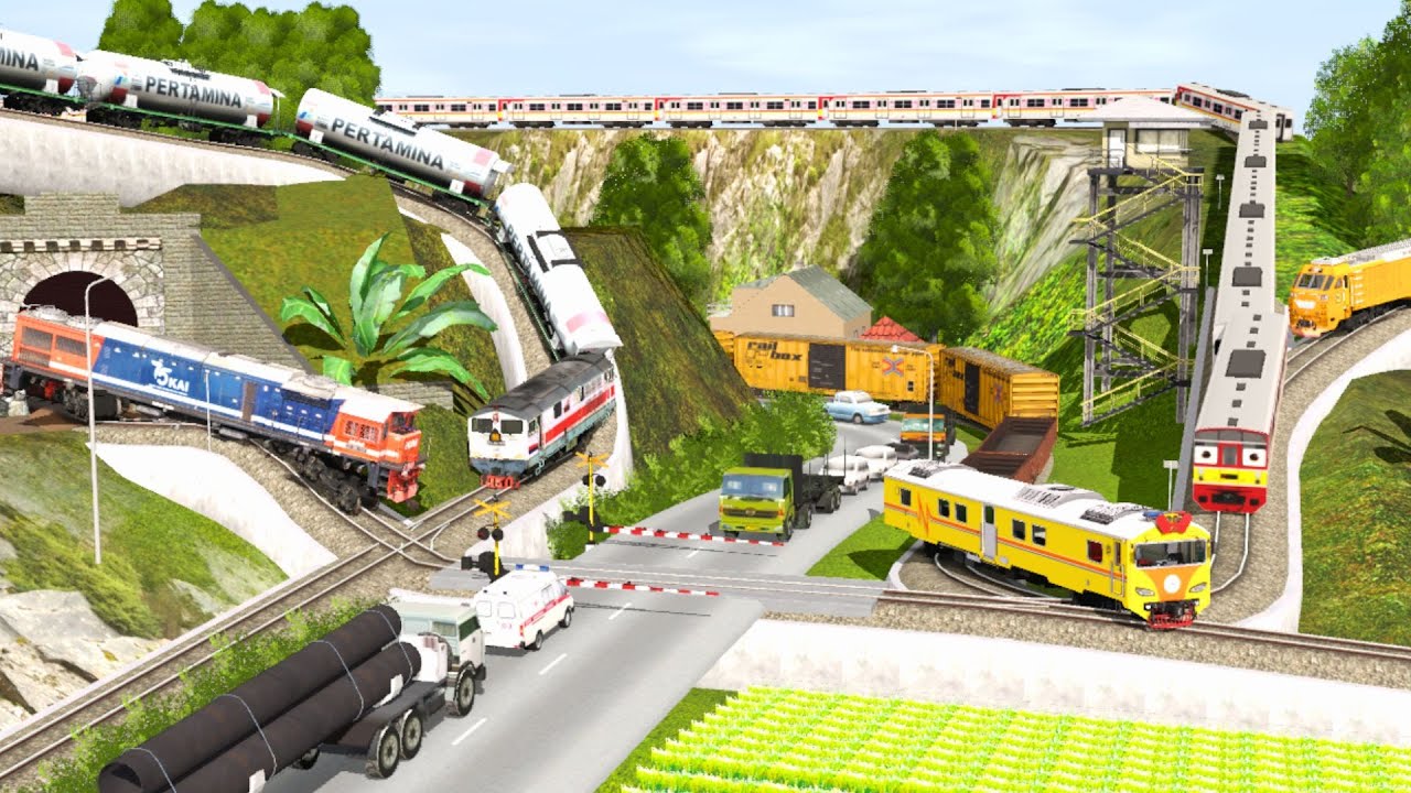 Perlintasan Kereta Api ‼️#204 KERETA API PANJANG BERGANTIAN
