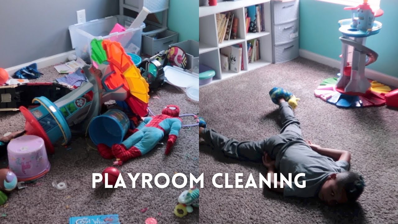 Vlogtober Day 19| Playroom Disaster Clean With Me