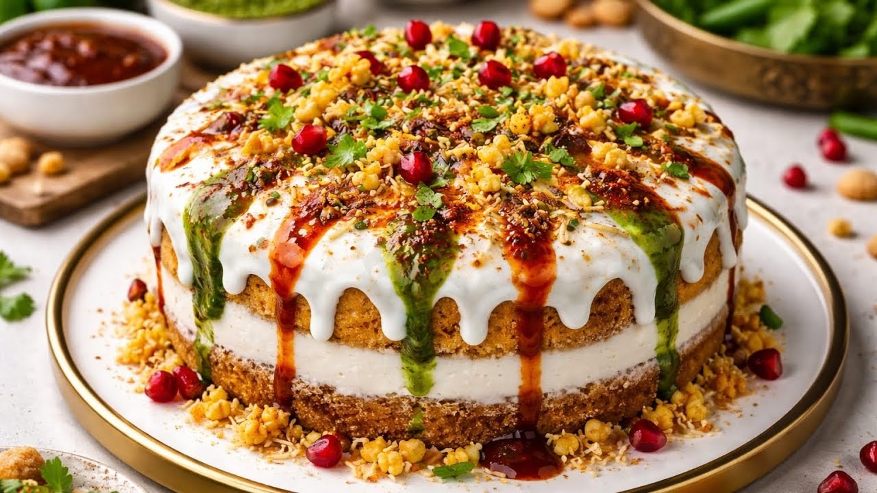 Meetha samjha tha... Nikla chatpata surprise! 🤯Dahi vada cake #fyp 