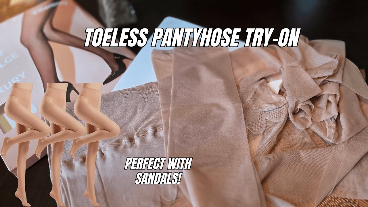 Toeless Pantyhose for Sandals | Sheer High Waist 20D Tights Try-On