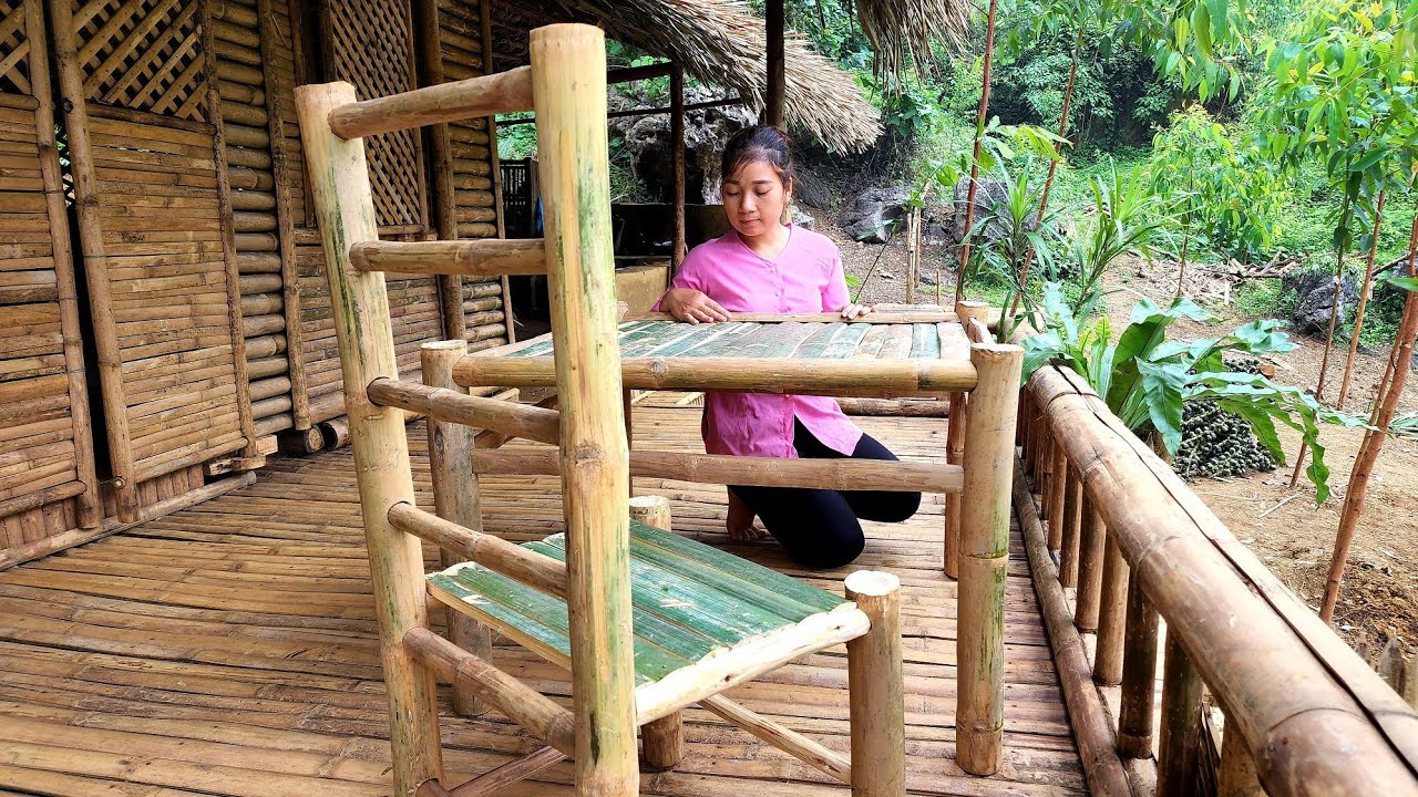 EP21 Making bamboo furniture, building a bushcraft farm, living in the forest #bushcraft #bamboo