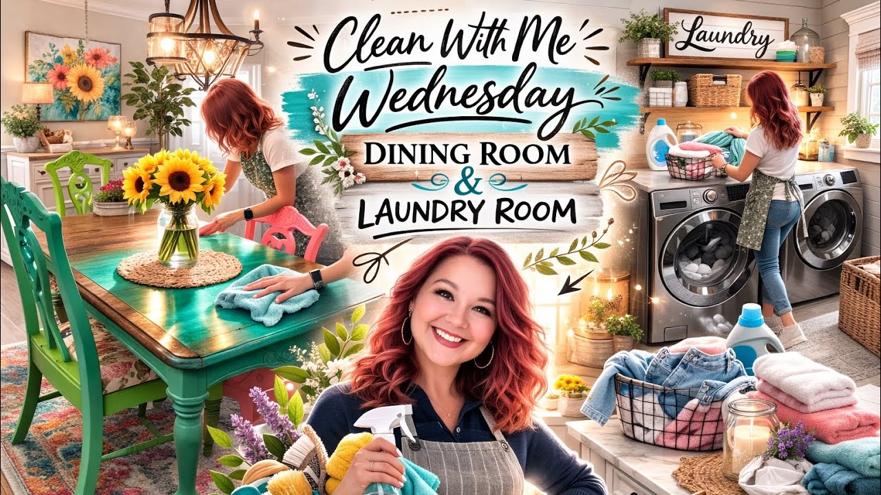 Clean With Me Wednesday 🧺✨ Dining Room Reset + Laundry Motivation | Weekly Cleaning Routine