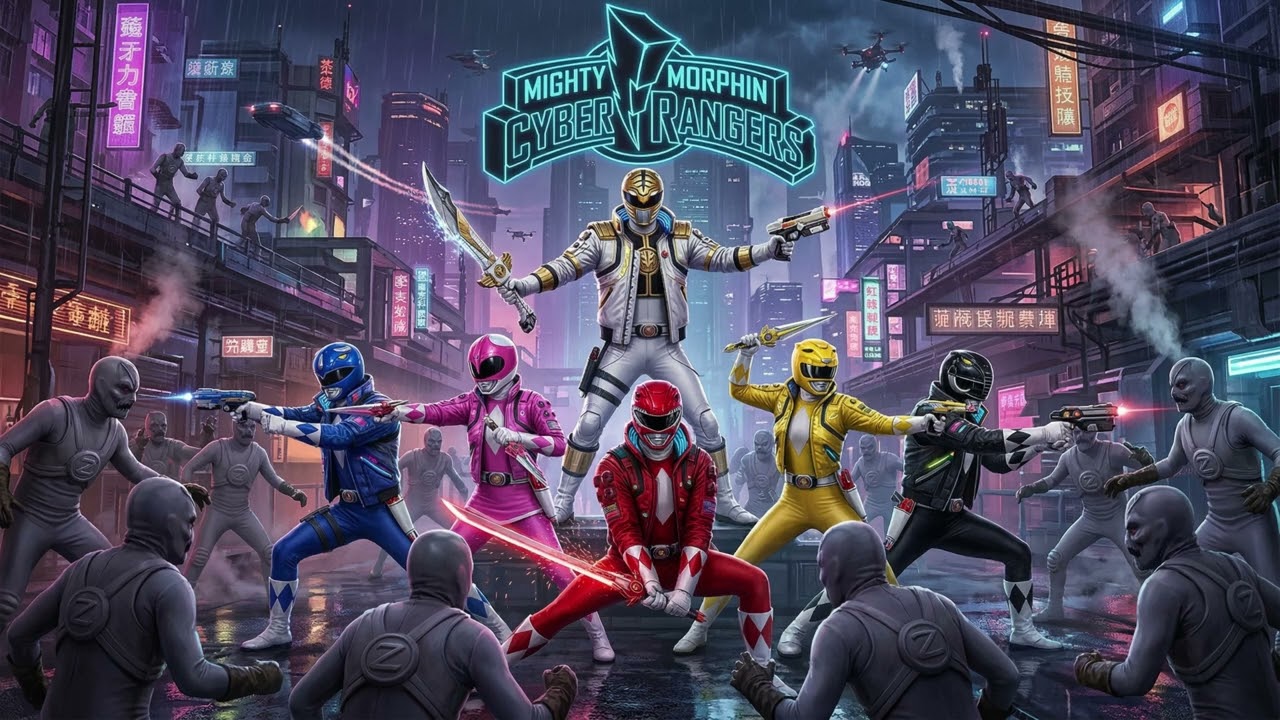 Mighty Morphin Cyber Rangers! An AI Metal/Cyberpunk Cover of the Power Rangers Theme Song!