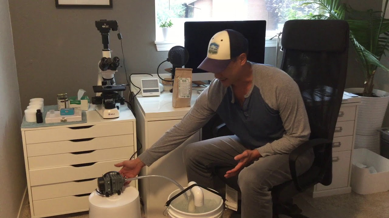5 gallon Compost Tea Brewer (MiniMicrobulator) in action