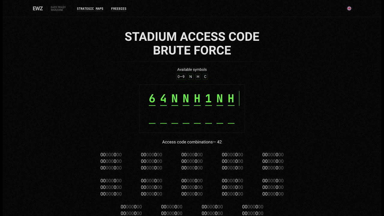 Warzone: Stadium code Brute Force tool