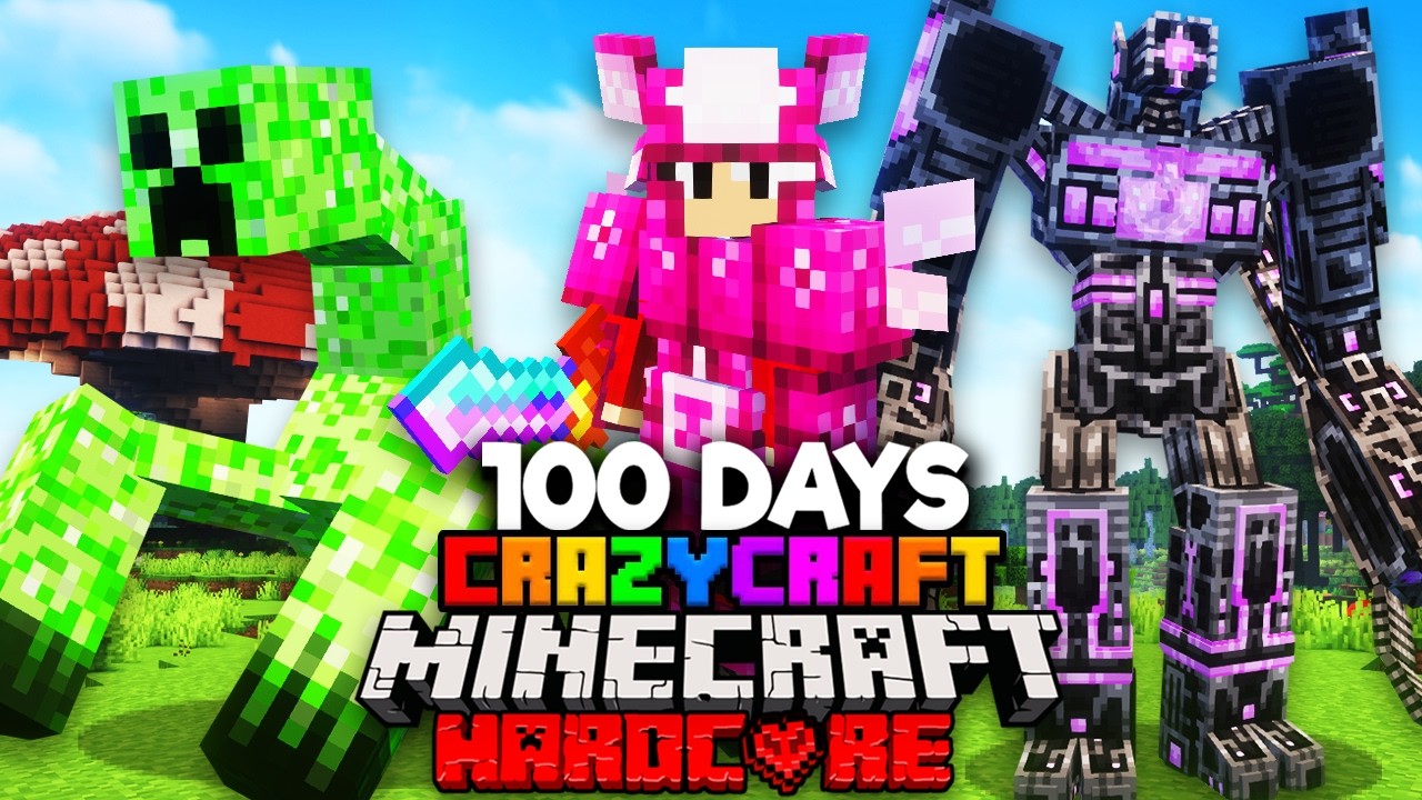 I Survived 100 Days In CRAZY CRAFT In Minecraft Hardcore!