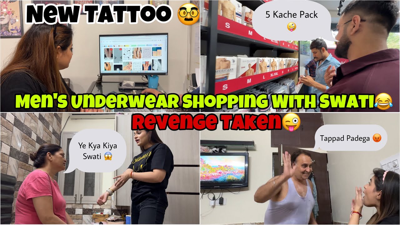 MEN'S UNDERWEAR SHOPPING WITH SWATI 😂 REVENGE TAKEN 😂 NEW TATTOO 😍 @rajatbornstar @SwatiMonga