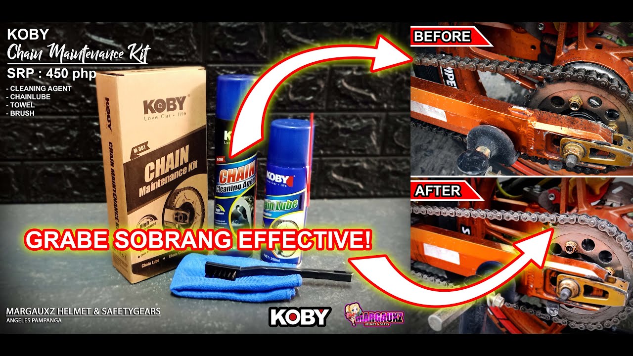 MOTORCYCLE CHAIN MAINTENANCE (ACTUAL DEMO HOW TO USED KOBY CHAIN MAINTENANCE KIT)