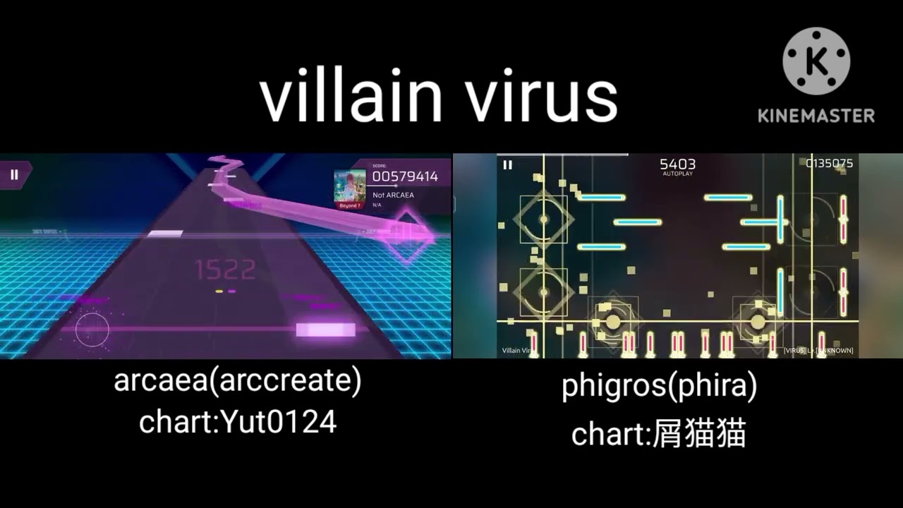 [phigros/arcaea fanmade]villain virus / not arcaea[comparison]