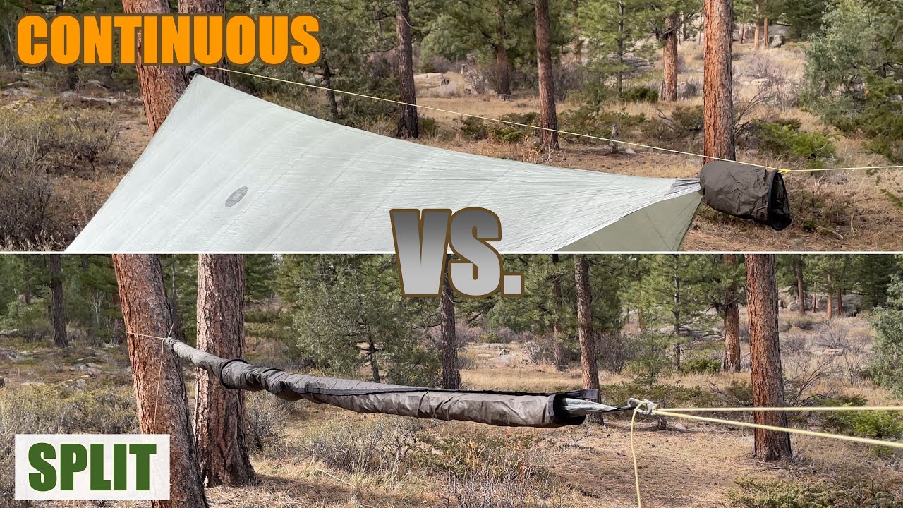Как повесить брезент во время кемпинга в гамаке? | Сплошной или раздвоенный хребт