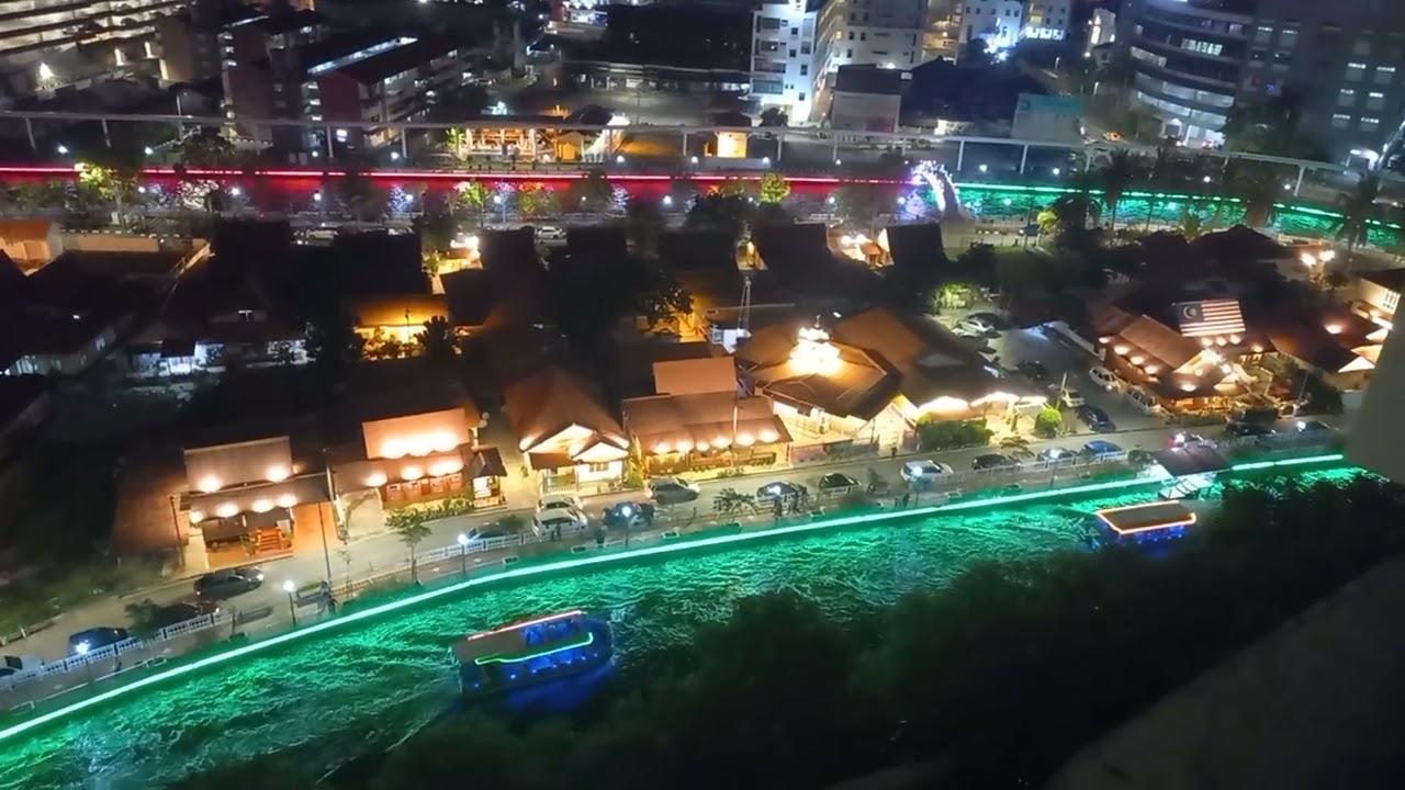 From top night view Kampung Morten - Melaka 