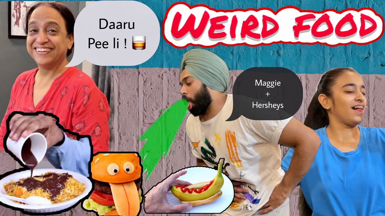 Mom ne alcohol pee li? 😂 || WEIRD FOOD  challenge