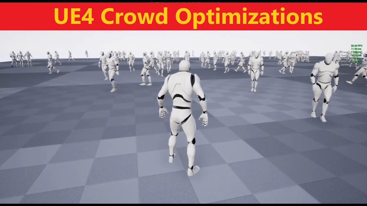 UE4 Crowd Optimizations(150+ NPC Character simulating in Scene)  UE4Tuts For You#UE4tuts#UE4