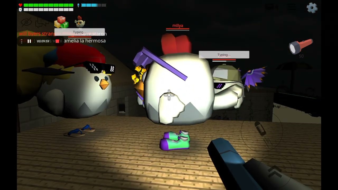 Arruinando servers raros en chicken gun (sale mal🥀🥀)