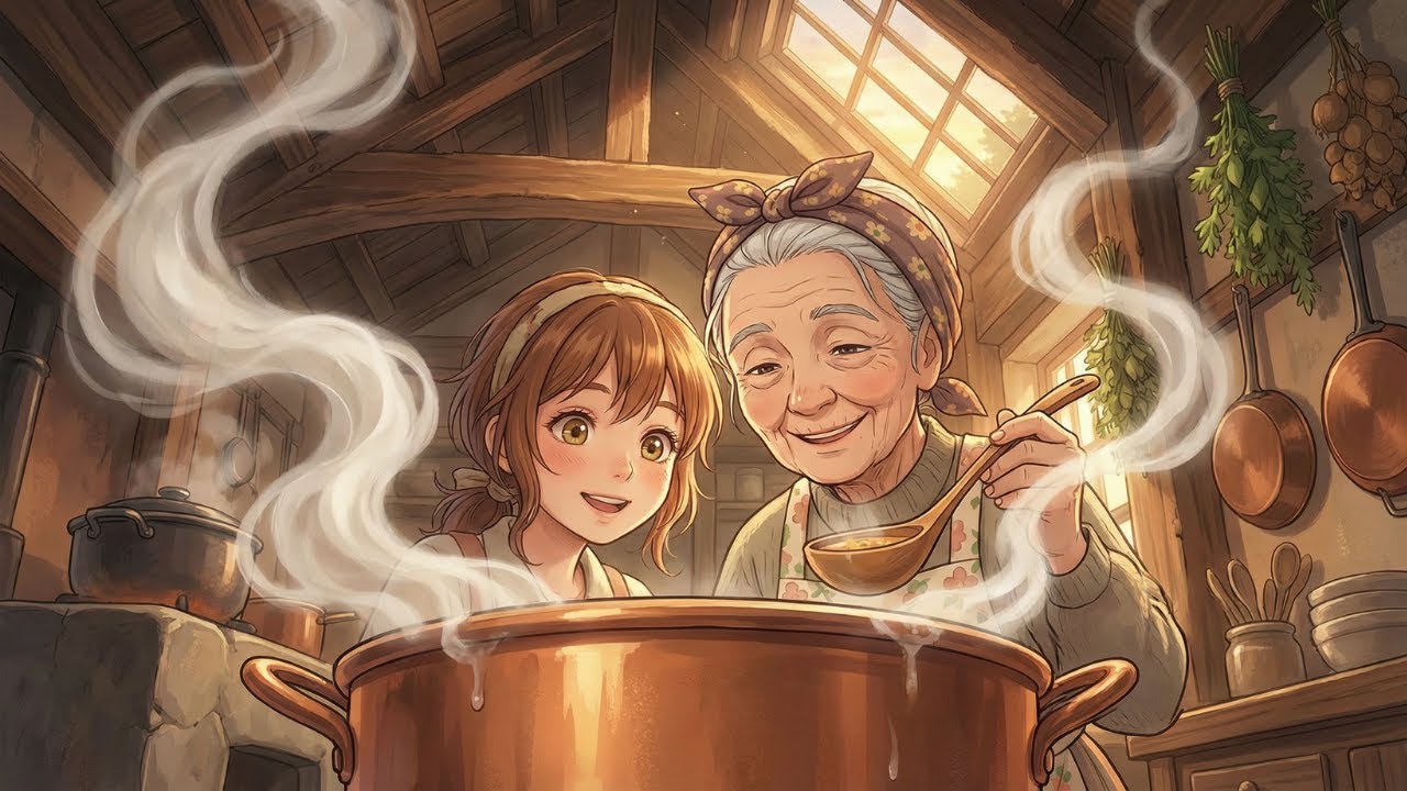 A Peaceful Afternoon Cooking With My Grandmother, Where Moments Warm The Heart | Studio Ghibli Style