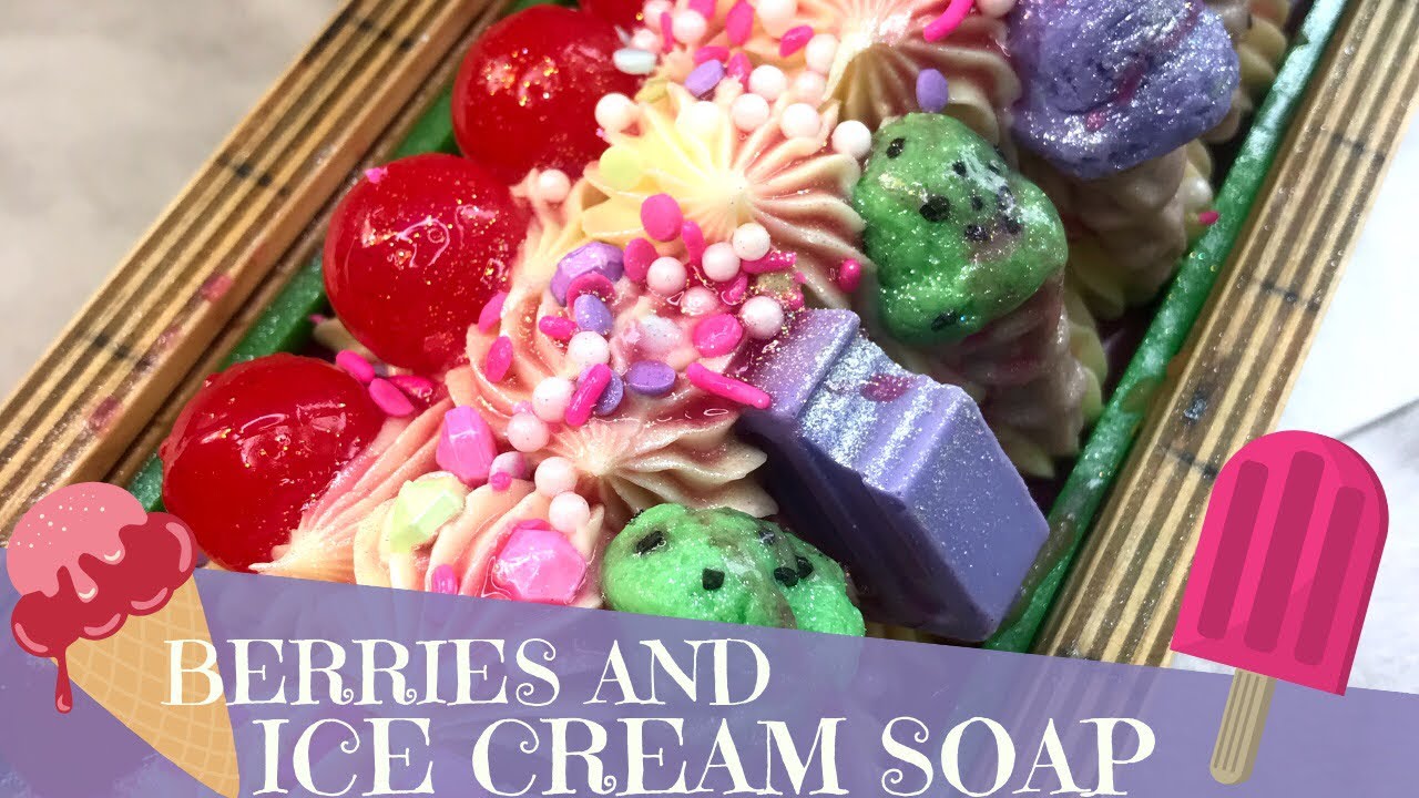 Making Berries and Ice Cream Cold Process Soap and New Logo Soap Stamp | 🍦 Luna Fae Creations