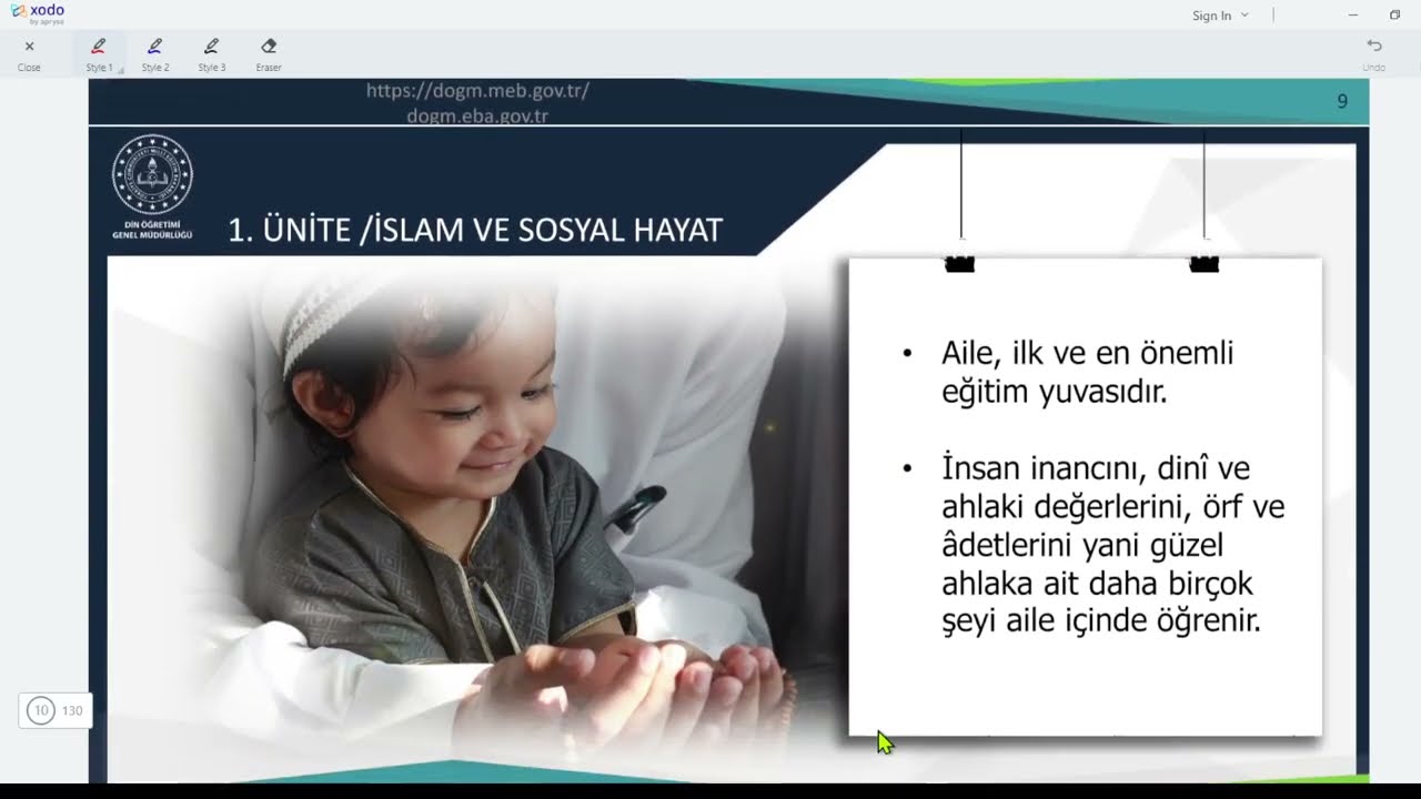 9.Sınıf S.Temel Dini Bilgiler (İslam 1) 1.Ünite İslam ve Sosyal Hayat