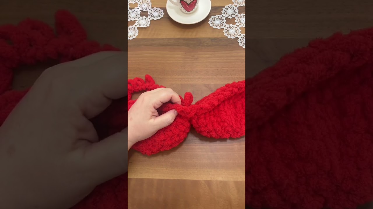 Alize puffy ile kalp yastık yapımı(daha önce hiç örülmemiş bir teknik ile )