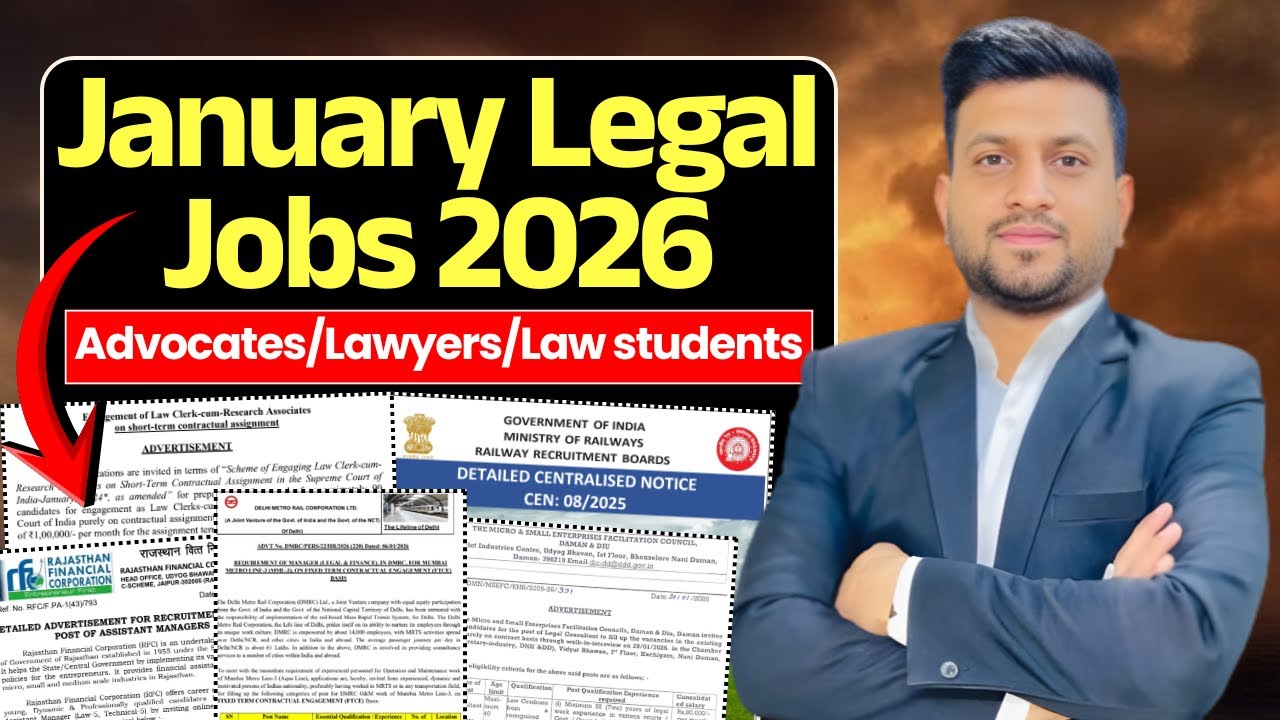 January Legal Jobs 2026 | All Legal Jobs 2026 | Smart & Legal Guidance