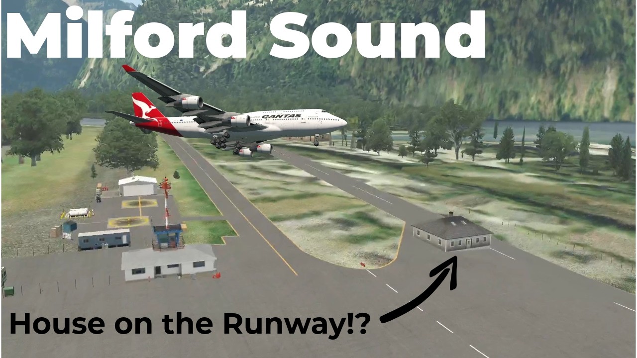 SOMEONE BUILT A HOUSE ON THE RUNWAY - Milford sound airport
