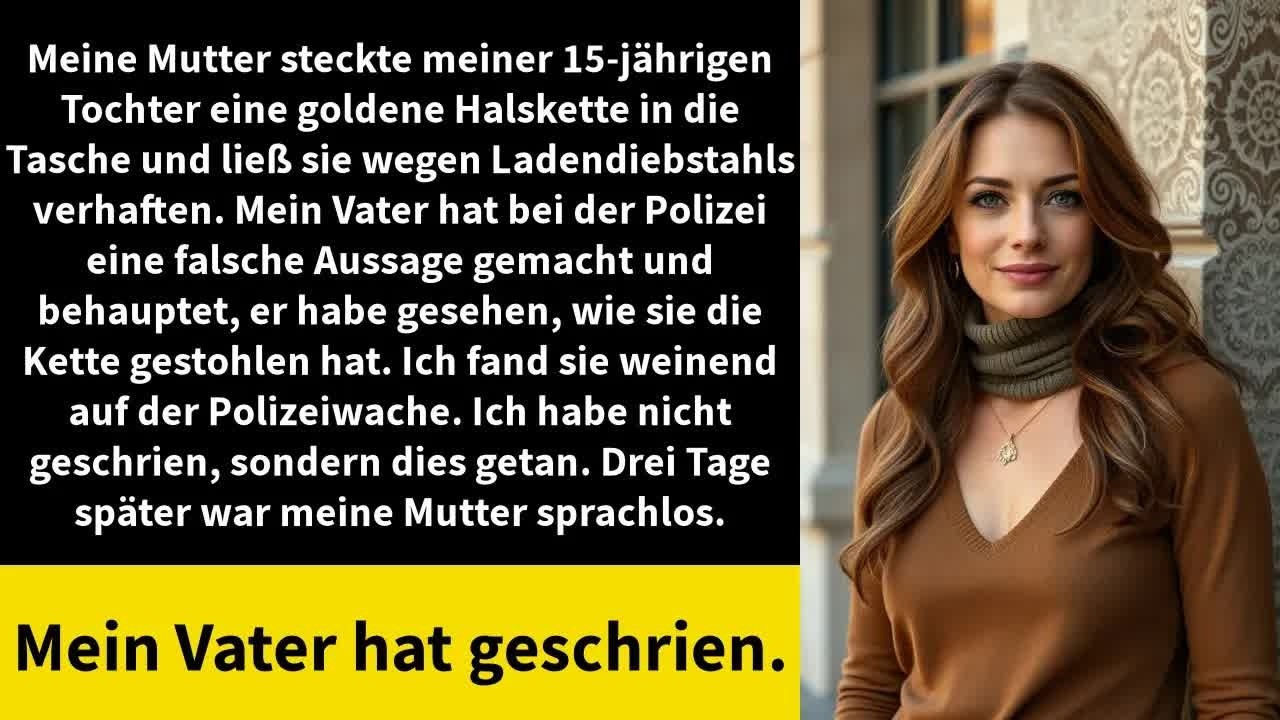 Meine Mutter steckte meiner 15 jährigen Tochter eine goldene Halskette in die Tasche und ließ si