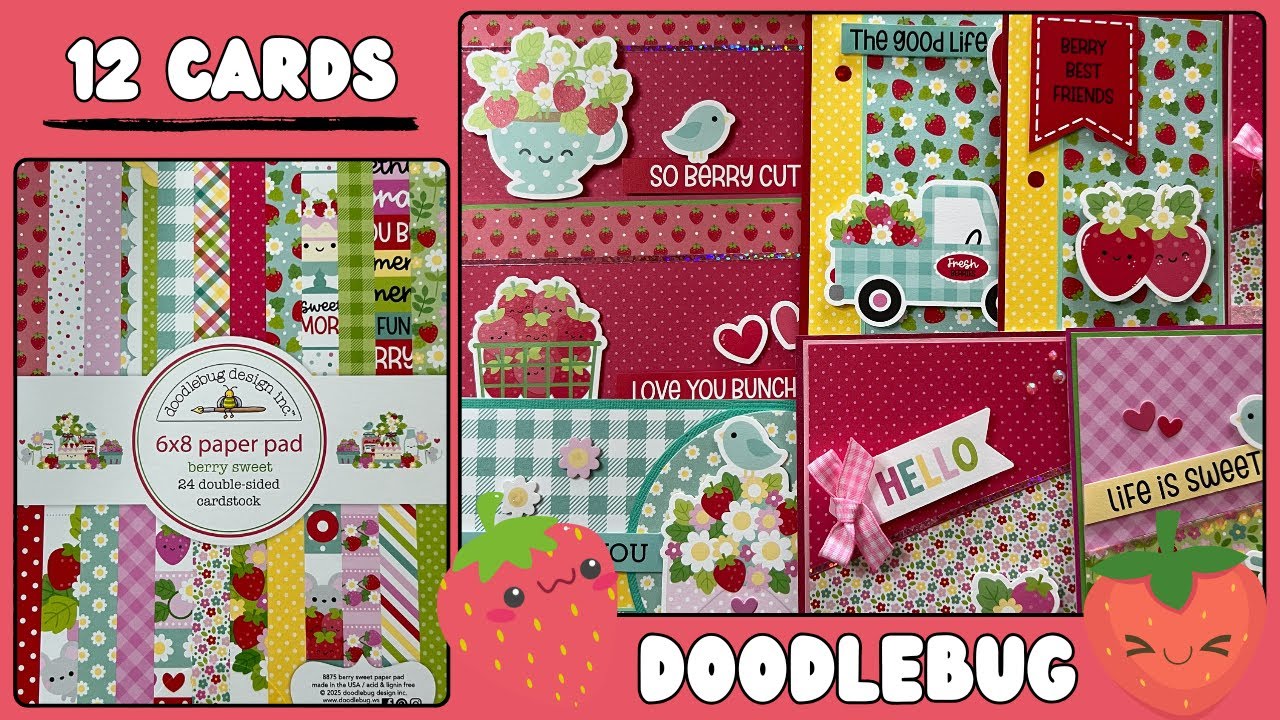 Doodlebug Design❣️ - 12 Cards - Berry Sweet 🍓